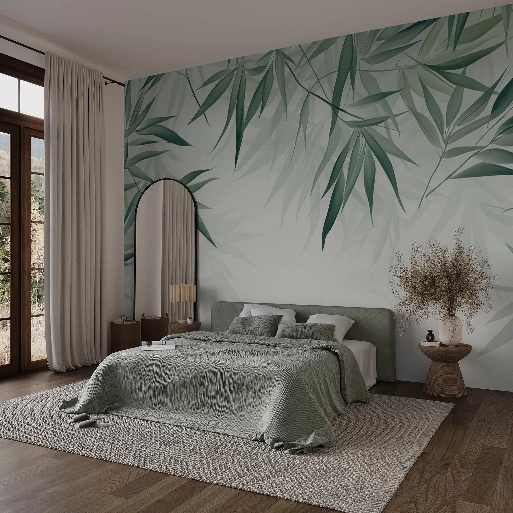 zidne murale Lišće bambusa w04147