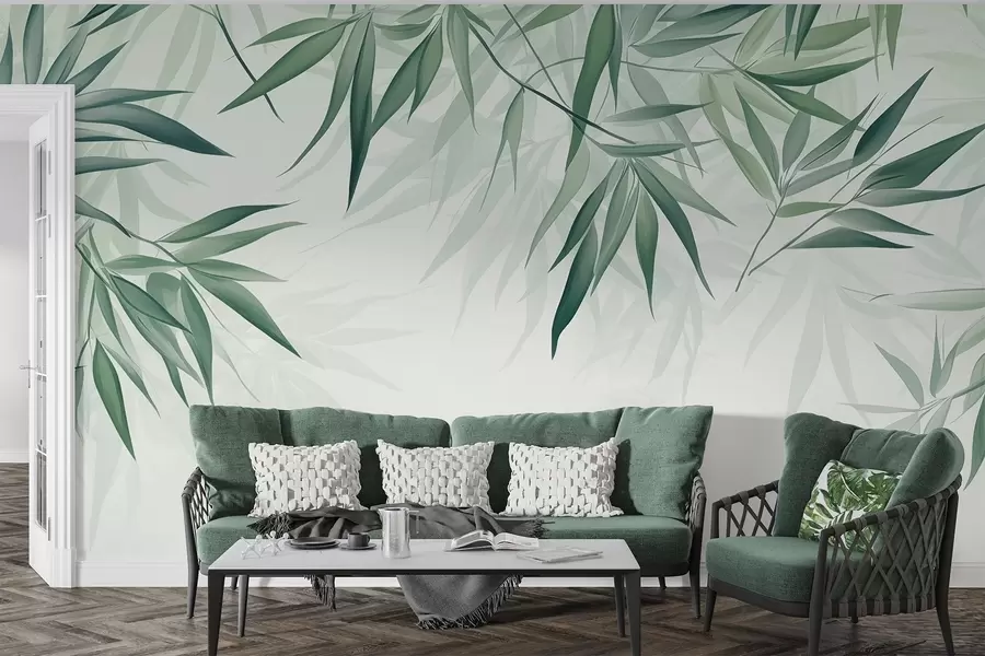 zidne murale Lišće bambusa w04147