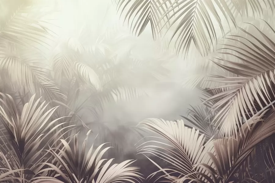 zidne murale tropska džungla s neutralnom nijansom w04142v1