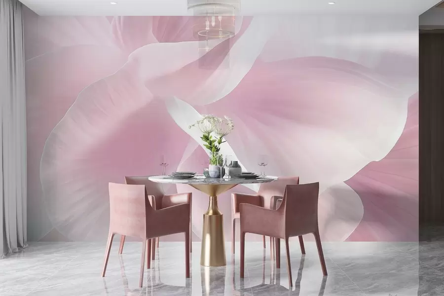 zidne murale Apstraktni teksturirani cvijet s nježnim laticama, mekana rasvjeta, elegantna kompozicija, minimalistička estetika w09211v1