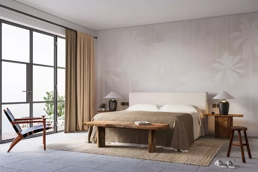 zidne murale Magla s palmama w04180v2