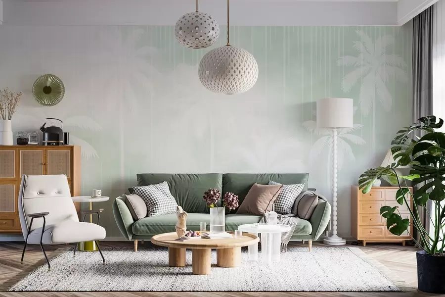 zidne murale Magla s palmama w04180v3