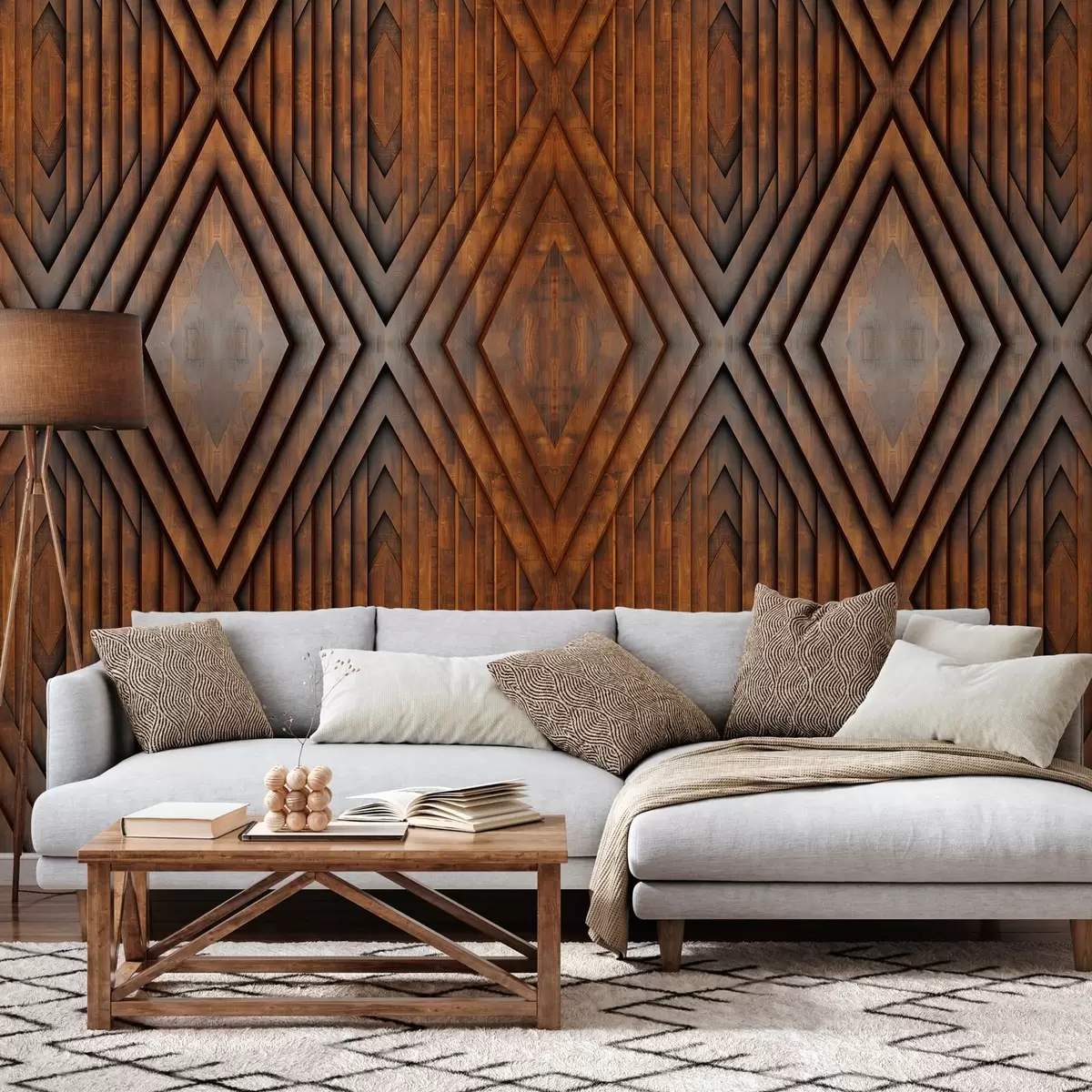 zidne murale imitacija drvenih panela w04168v1