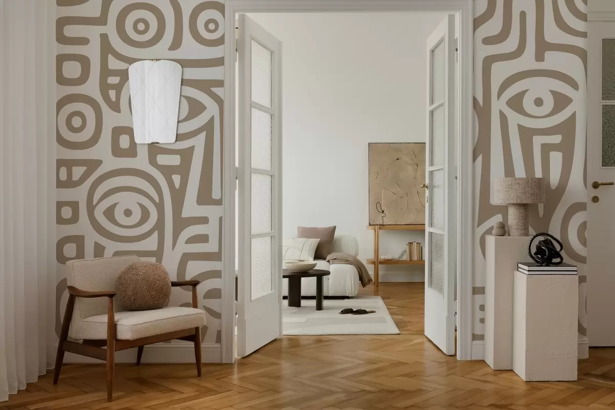 zidne murale Stilizirani detalji lica w04186v2