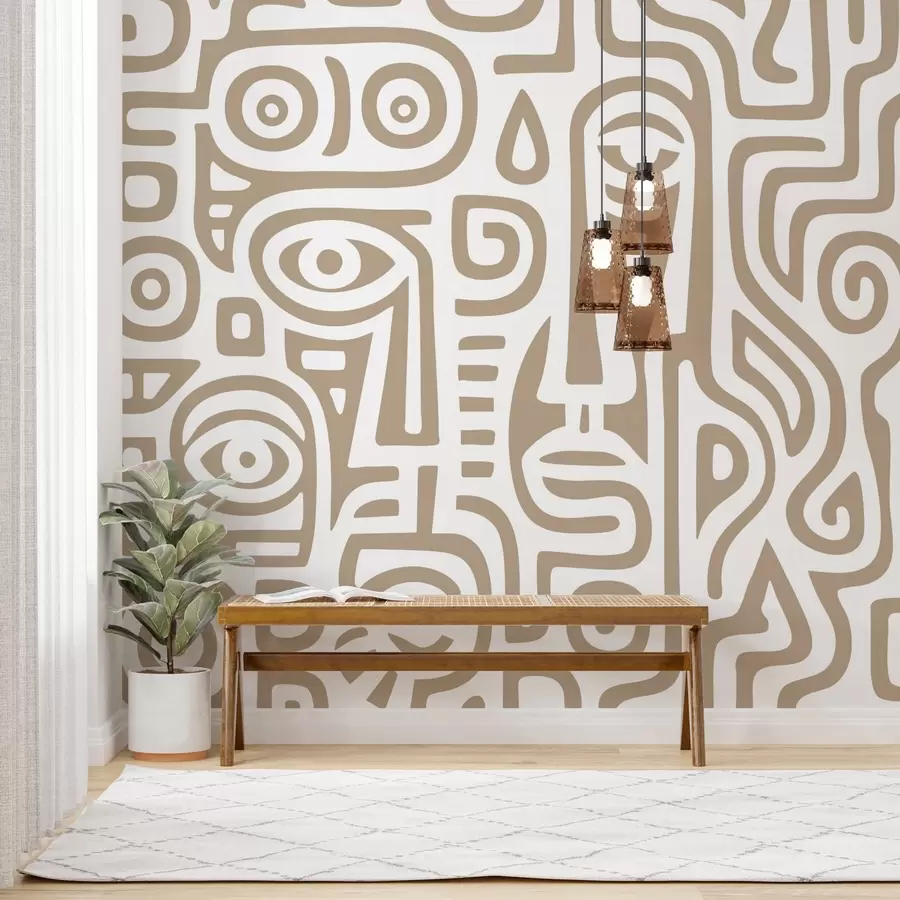 zidne murale Stilizirani detalji lica w04186v2