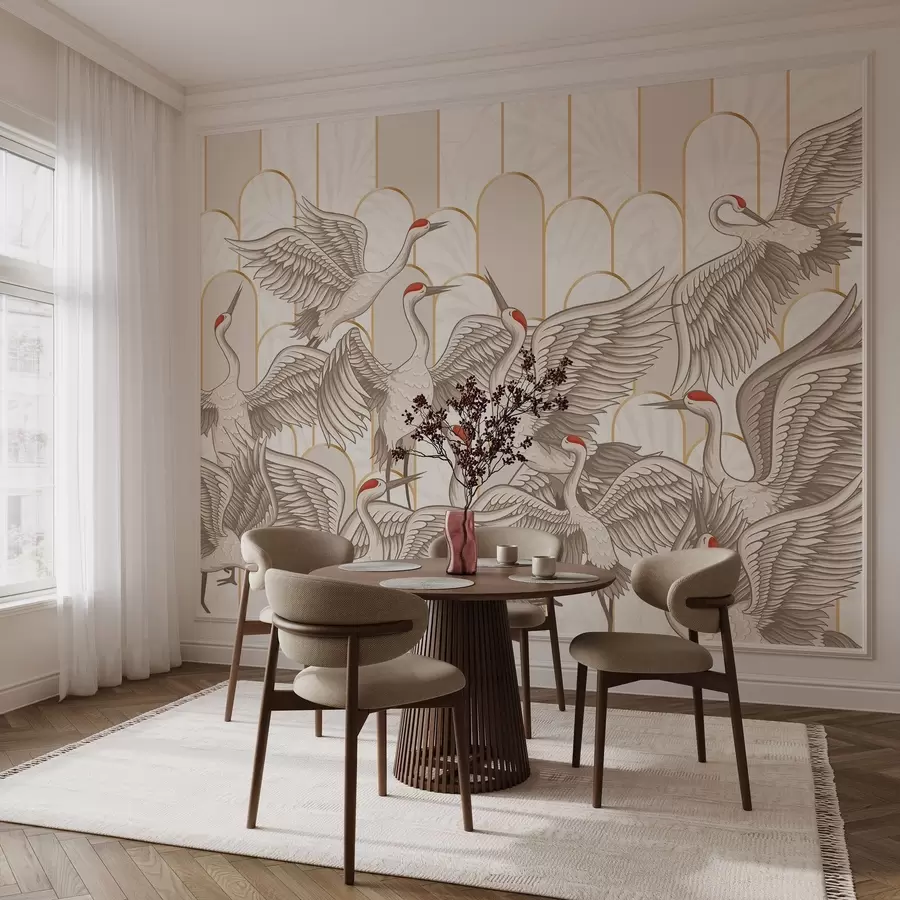 zidne murale Ptice i starinski lukovi w04193