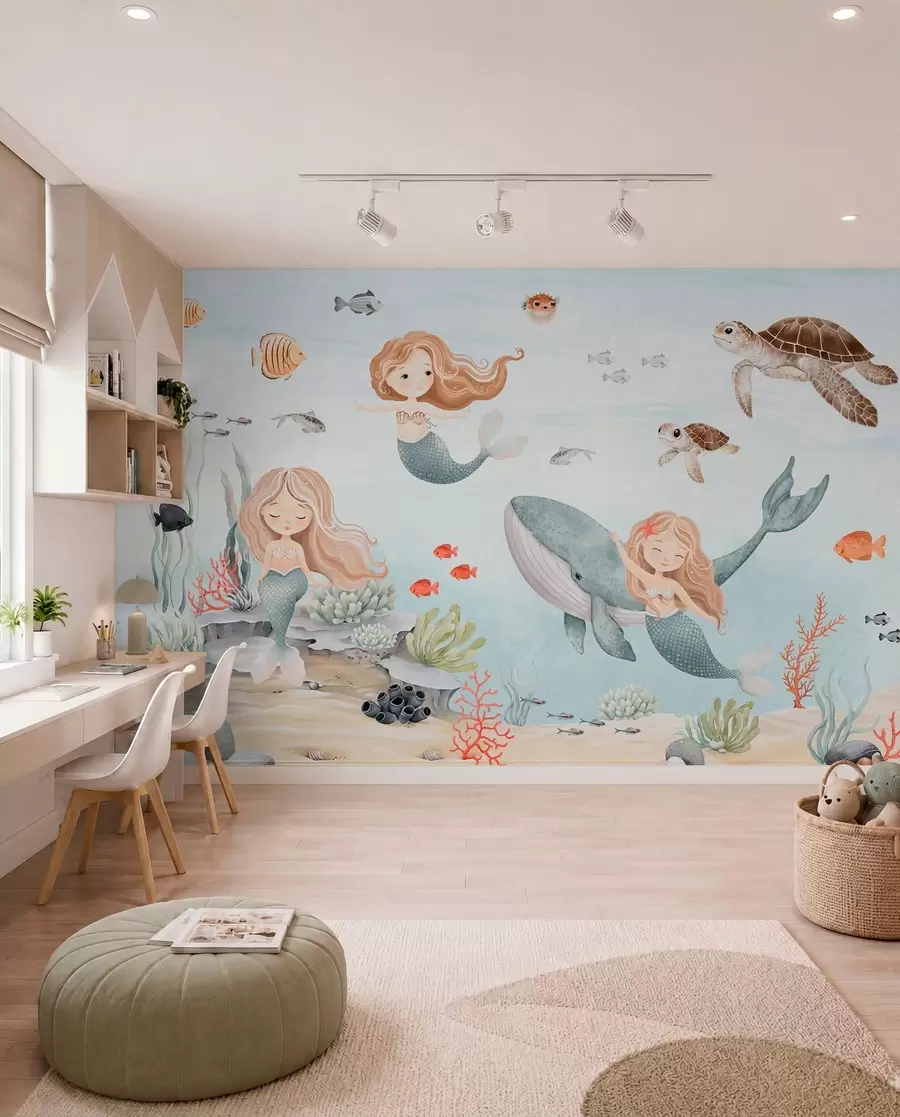 zidne murale Sirene tirkiznog mora w04166