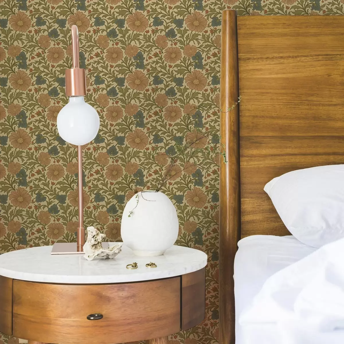 Pozadina Retro uzorak s narančastim i plavim cvijećem a00245