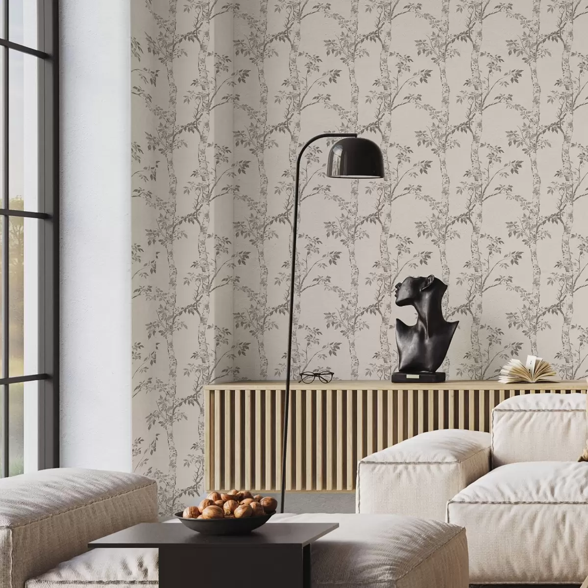 Pozadina Brezove grane s lišćem na svijetloj pozadini a00257