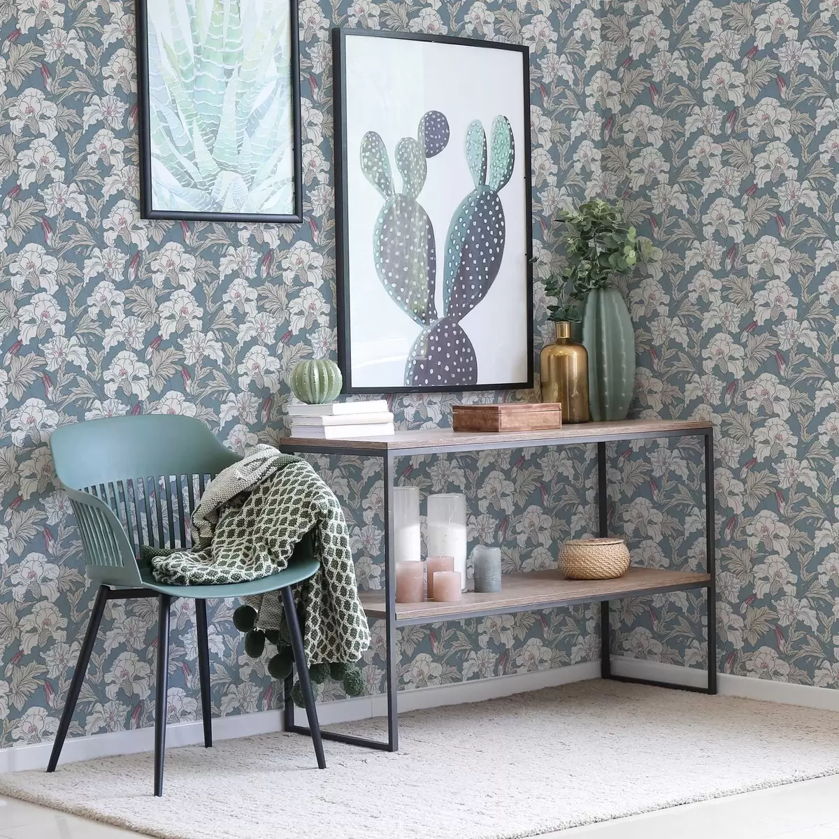 Pozadina Bijeli hibiskus na plavoj pozadini s konturnim uzorkom a00272v1