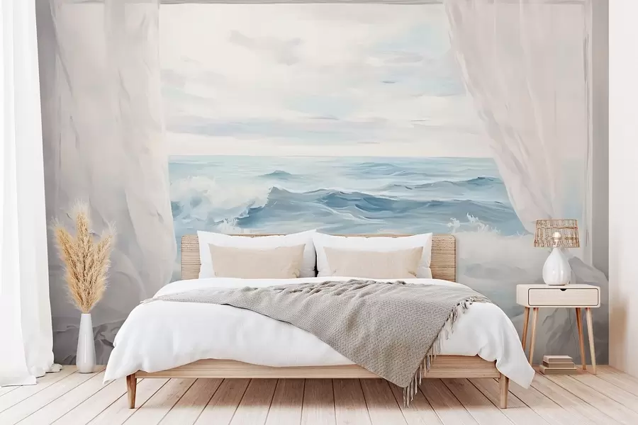 zidne murale Pogled s prozora na more w04230