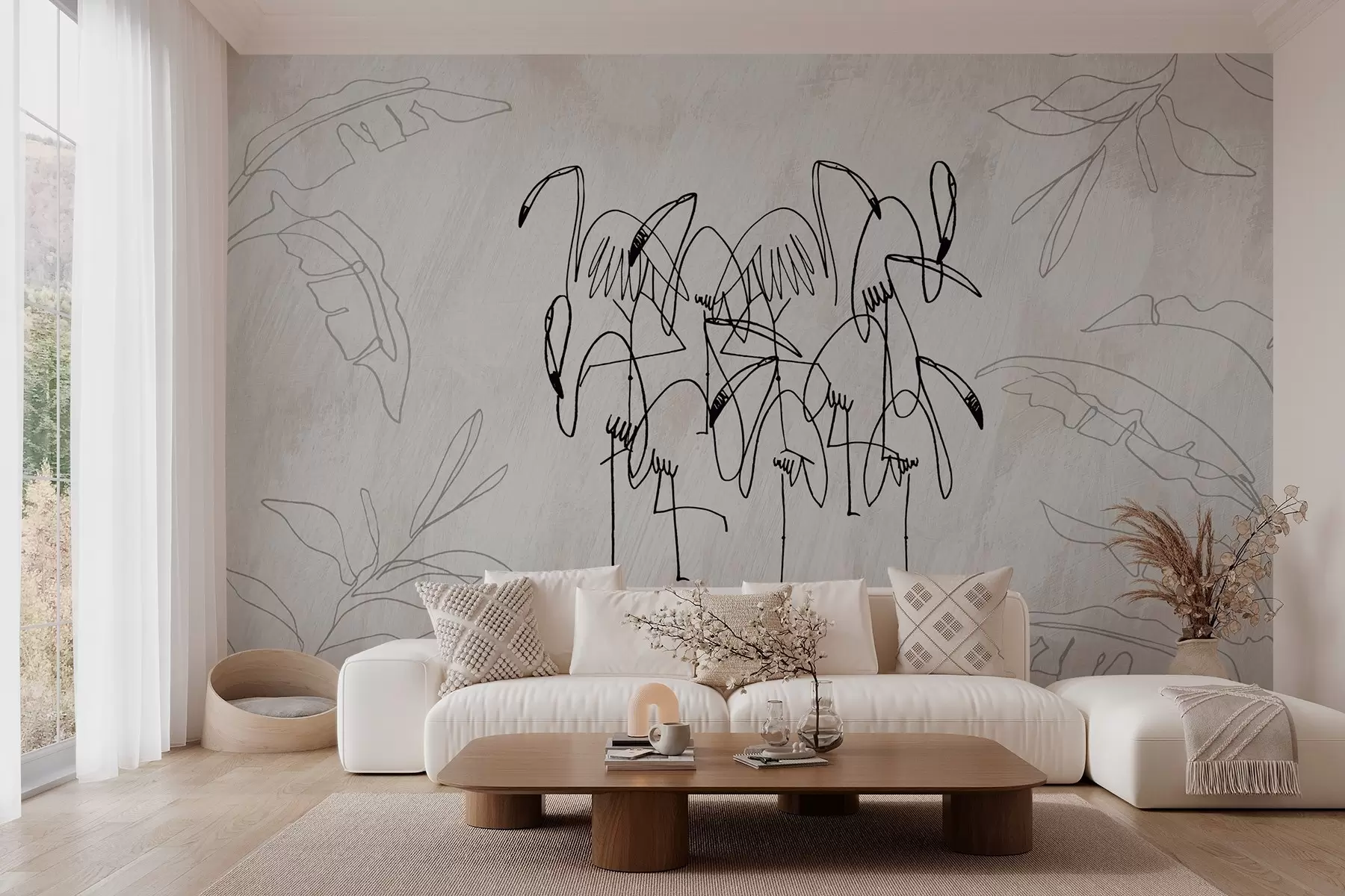 zidne murale Flamingo w04233