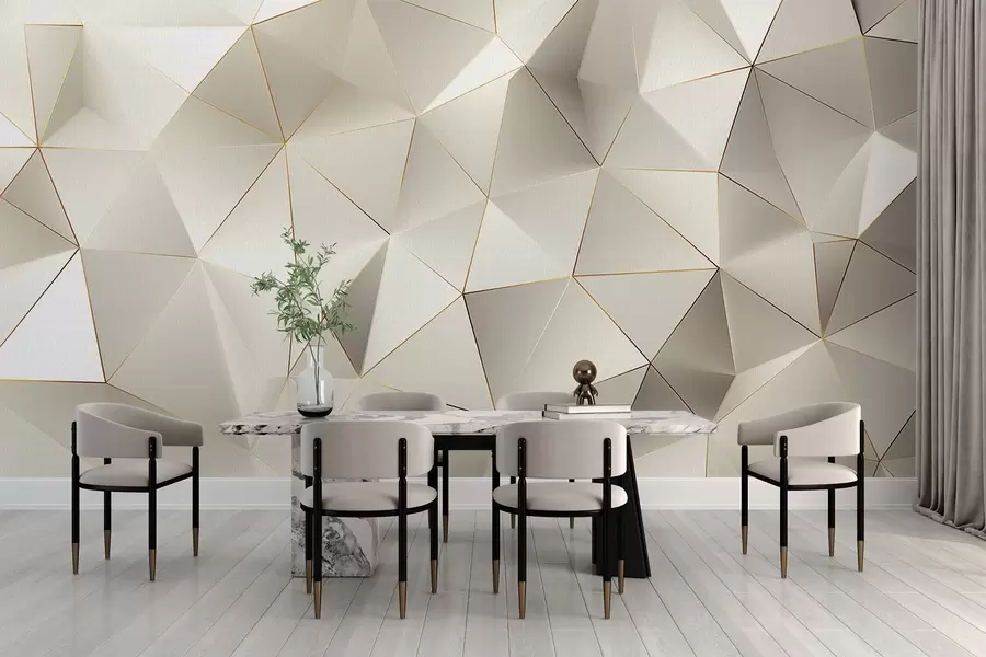 zidne murale geometrija, apstrakcija, svjetlost, fasete, uzorak, struktura w04236
