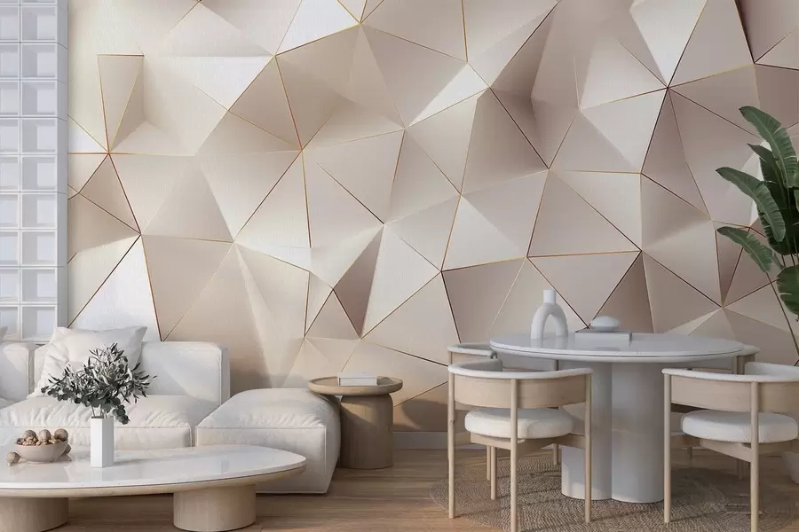zidne murale geometrija, apstrakcija, svjetlost, fasete, uzorak, struktura w04236v1