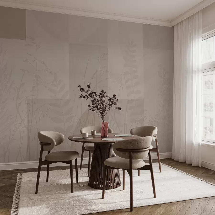 zidne murale Apstrakcija s biljkama, geometrija w04240