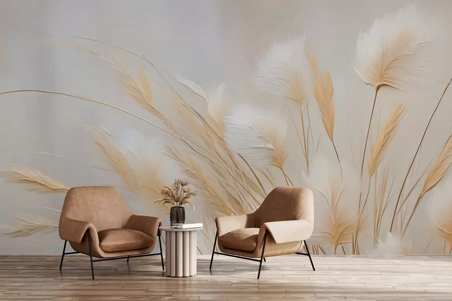 zidne murale Imitacija slikanja pampas klasova w04266