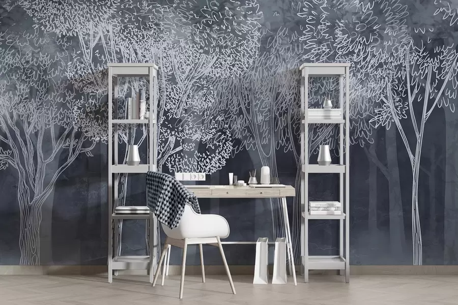 zidne murale Bujno lisnato drveće w04251v2