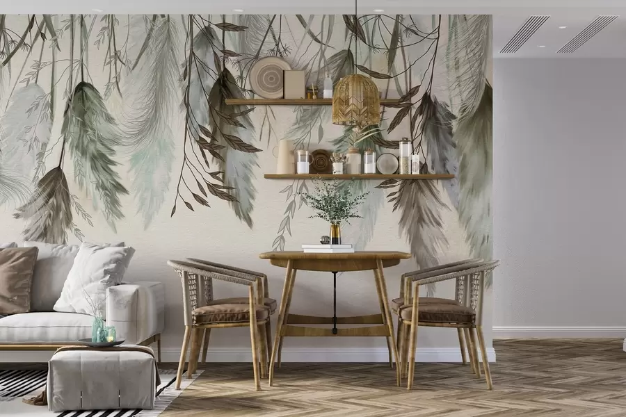 zidne murale Suhi cvjetovi cvijeća w04253v2