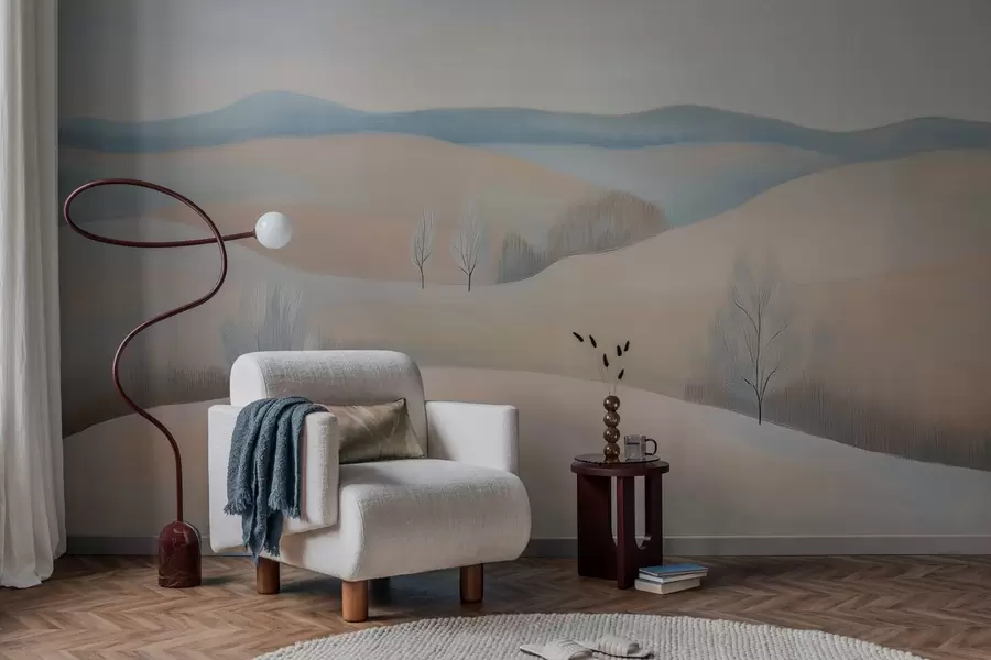 zidne murale krajolik u stilu pastelnog crteža w04077