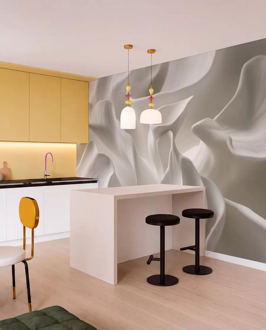 zidne murale valovite latice s imitacijom volumena w04212