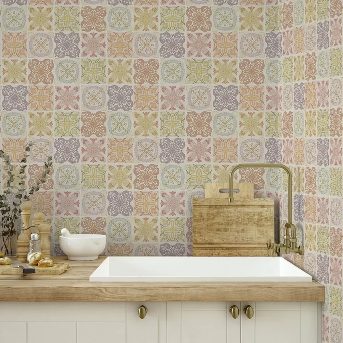 Pozadina Ornamenti od geometrijskih pločica u boji a00284