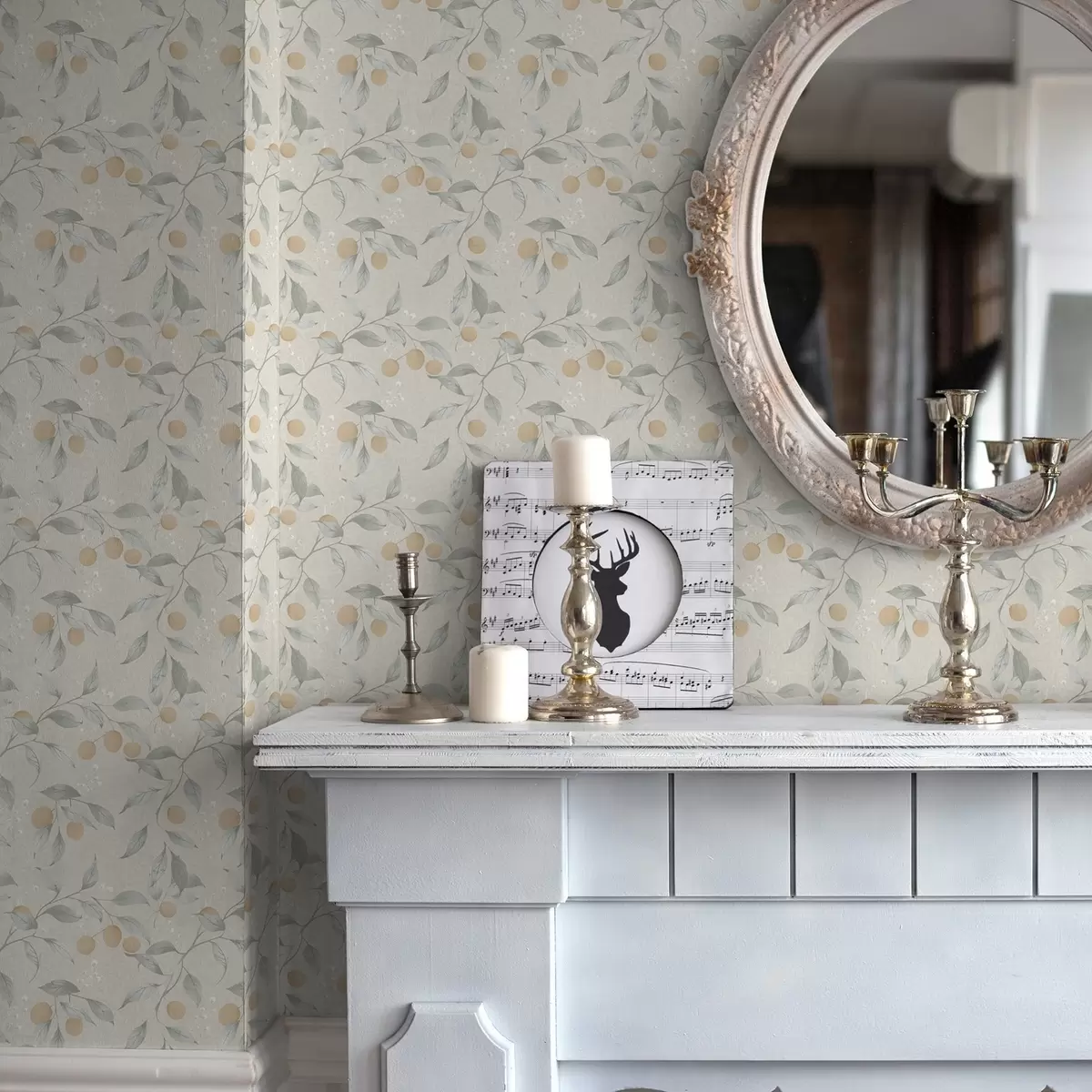 Pozadina Svijetle grane s narančastim bobicama a00344