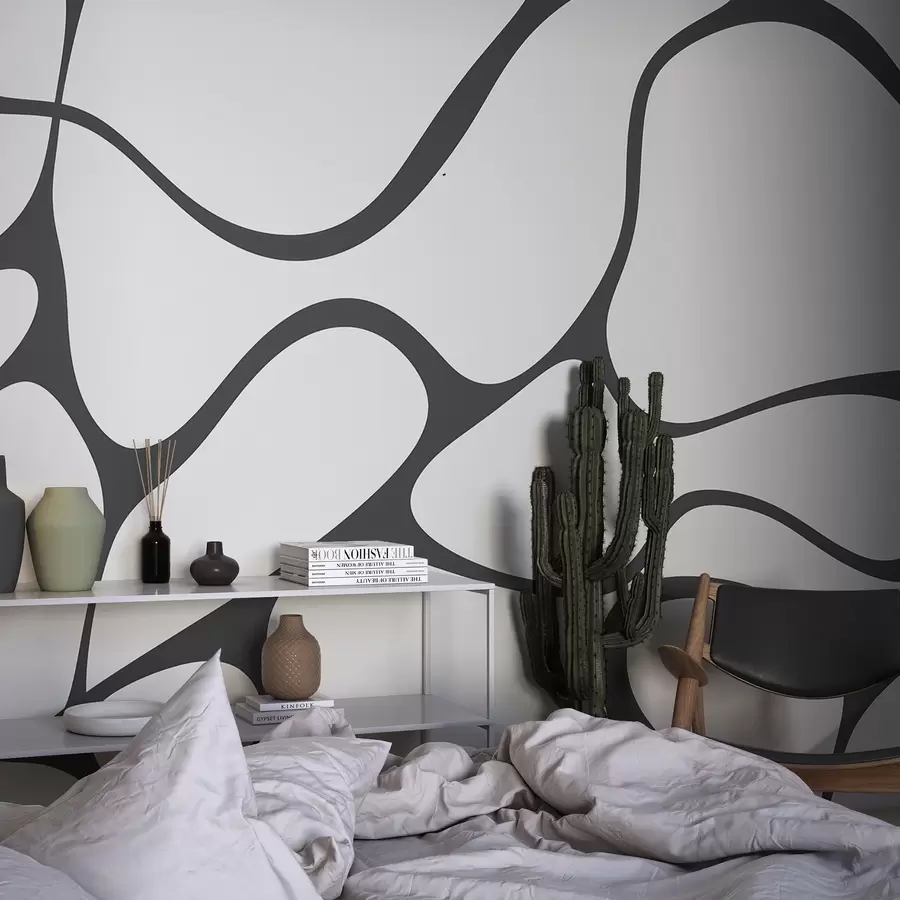 zidne murale Apstraktni uzorak sa zakrivljenim linijama w04274