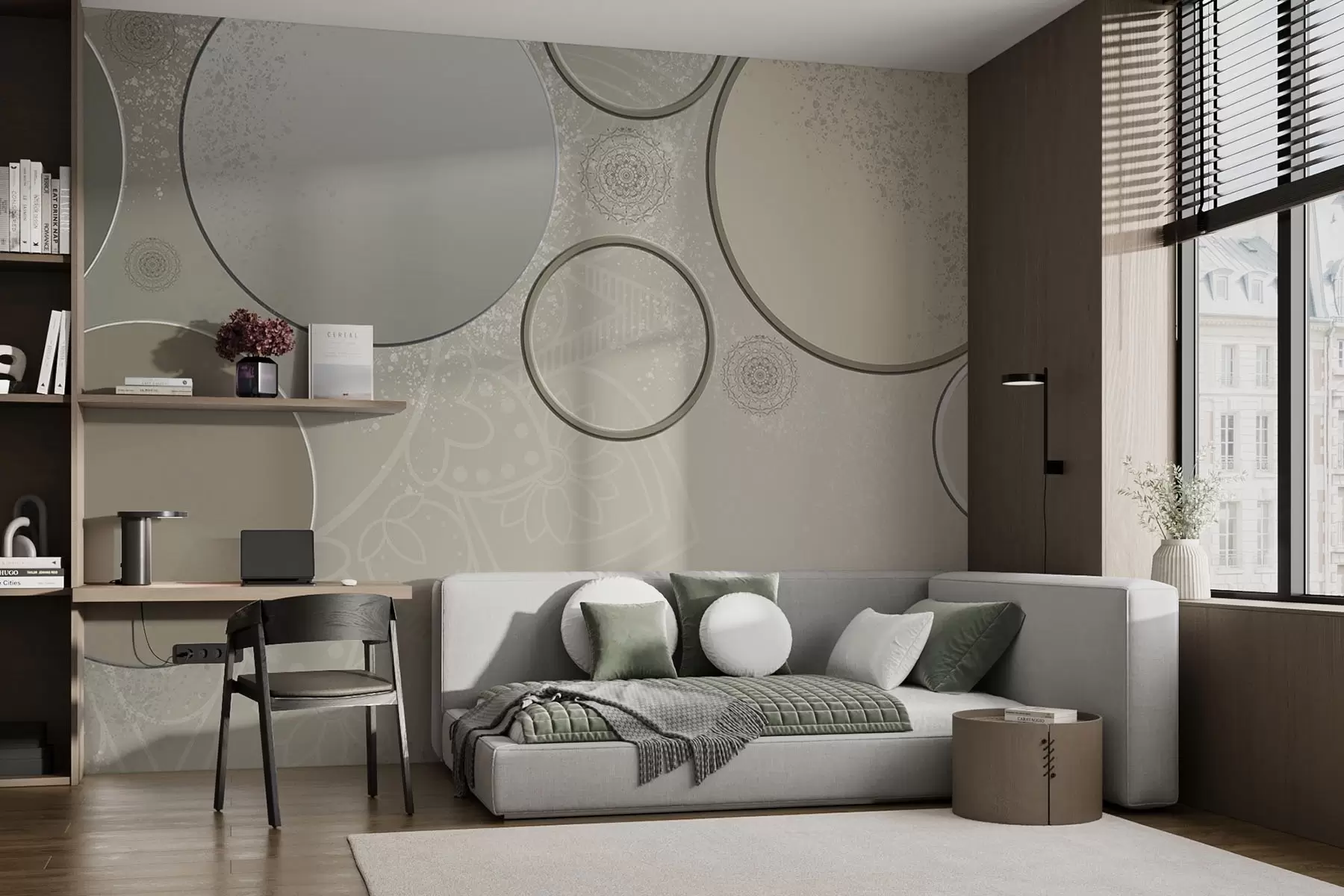 zidne murale Različiti krugovi na prozirnoj pozadini w09181