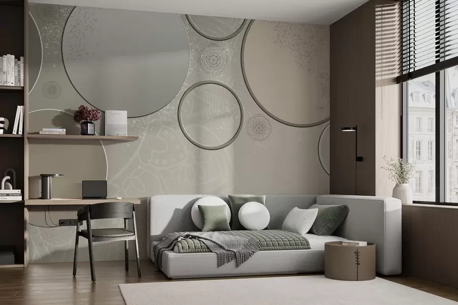 zidne murale Različiti krugovi na prozirnoj pozadini w09181