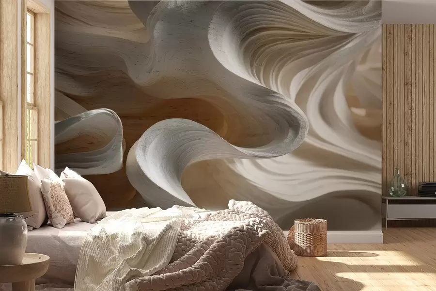 zidne murale Imitacija drvenih valova w04316