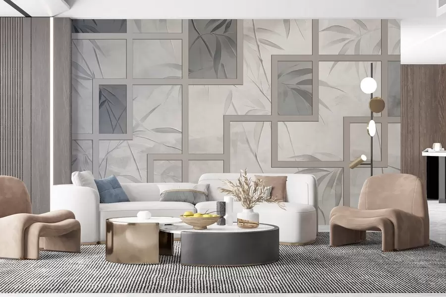 zidne murale Bambus i geometrija w04319