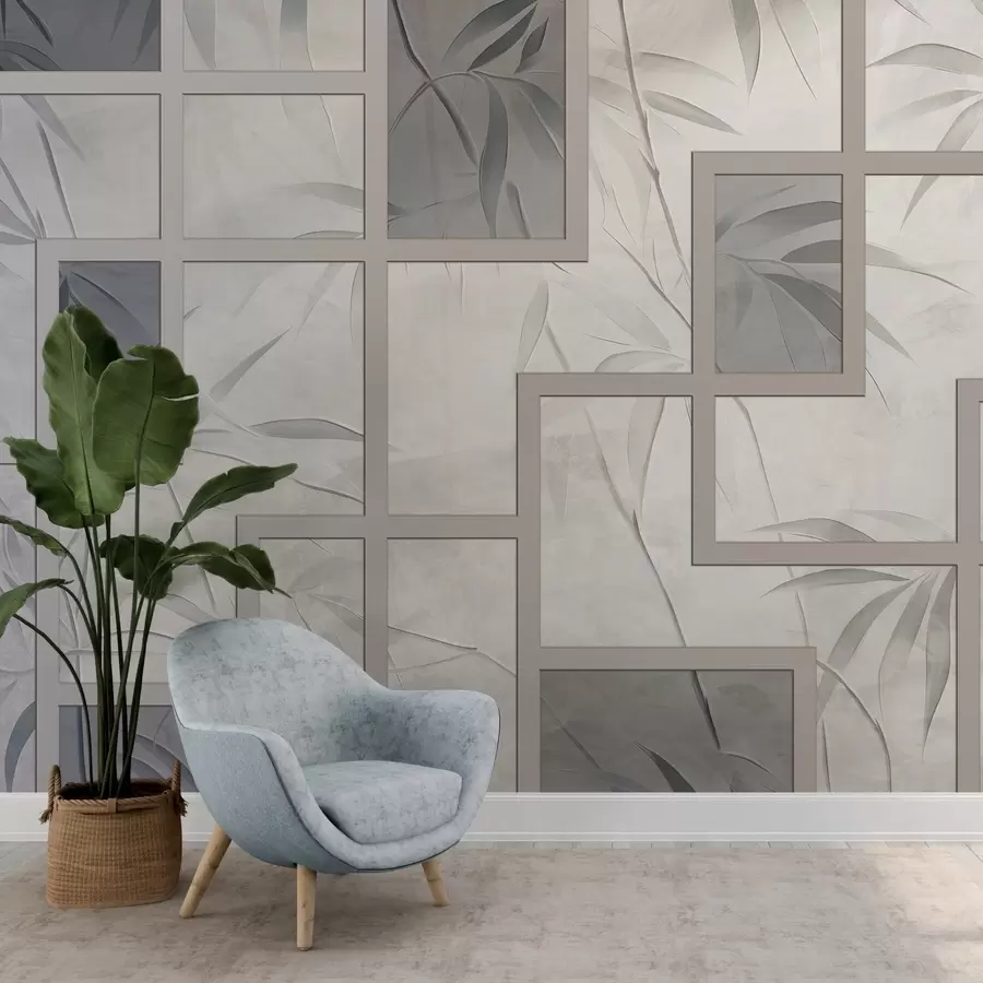 zidne murale Bambus i geometrija w04319