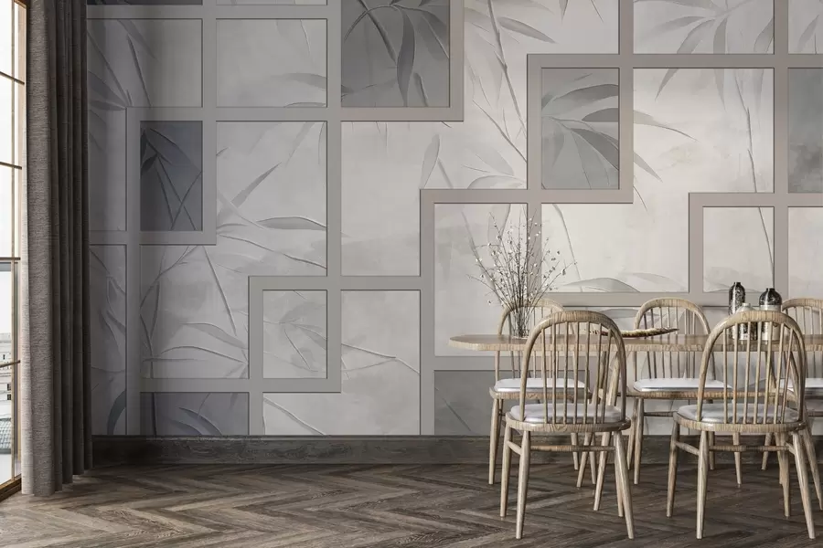 zidne murale Bambus i geometrija w04319