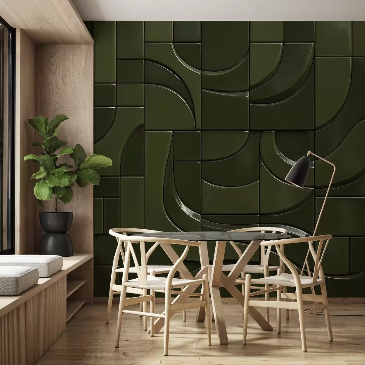 zidne murale Imitacija sjajnih panela w04325