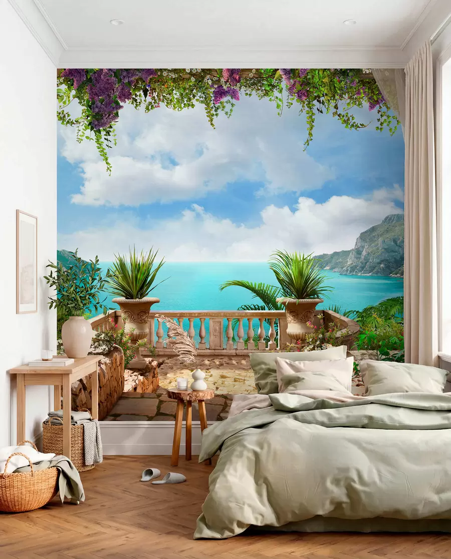 zidne murale Veranda, pogled na zaljev u68055