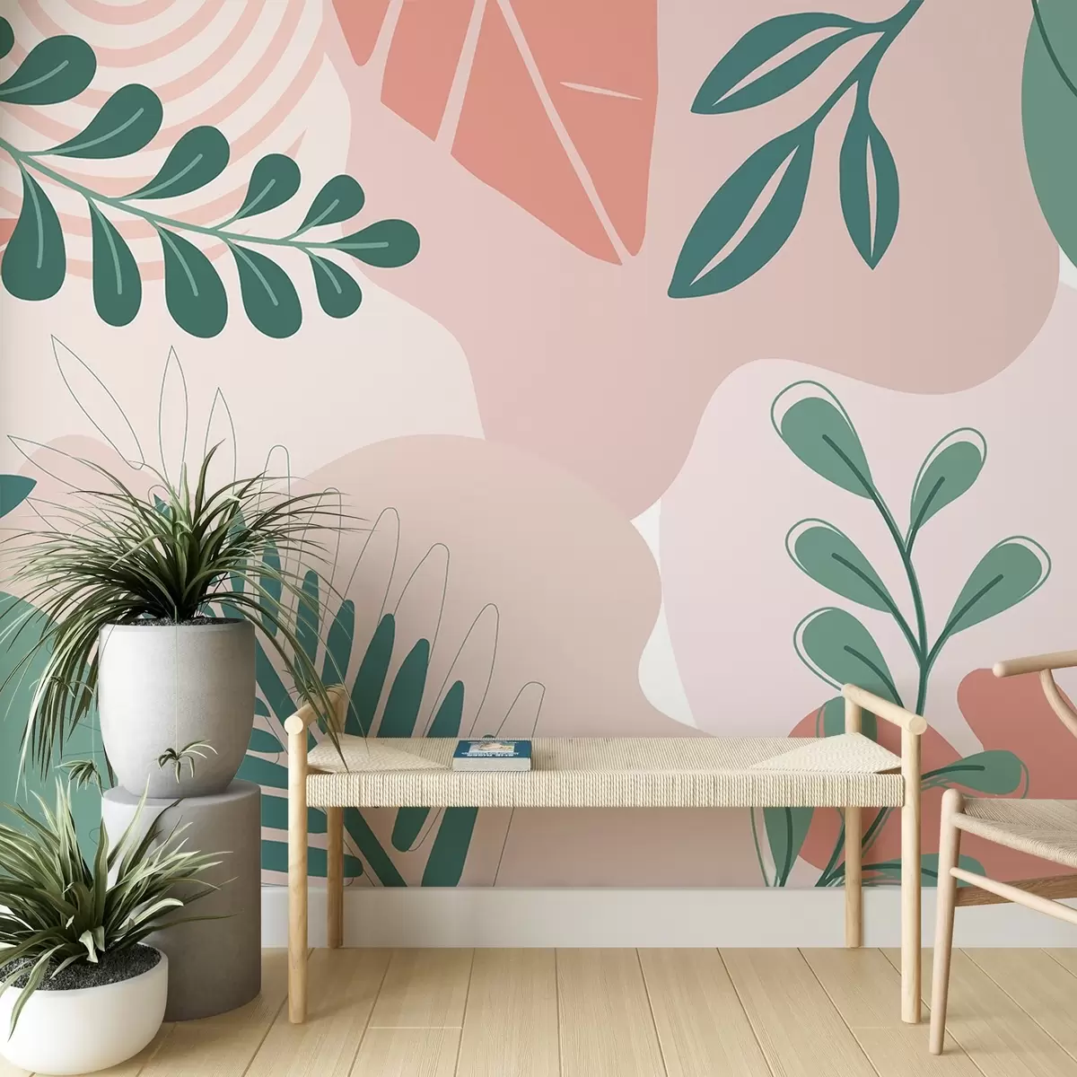 zidne murale Apstrakcija, lišće w04366