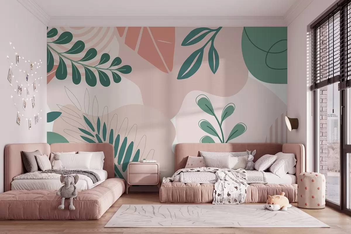 zidne murale Apstrakcija, lišće w04366