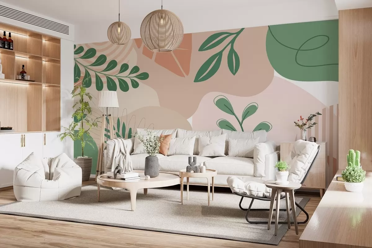 zidne murale Apstrakcija, lišće w04366v1