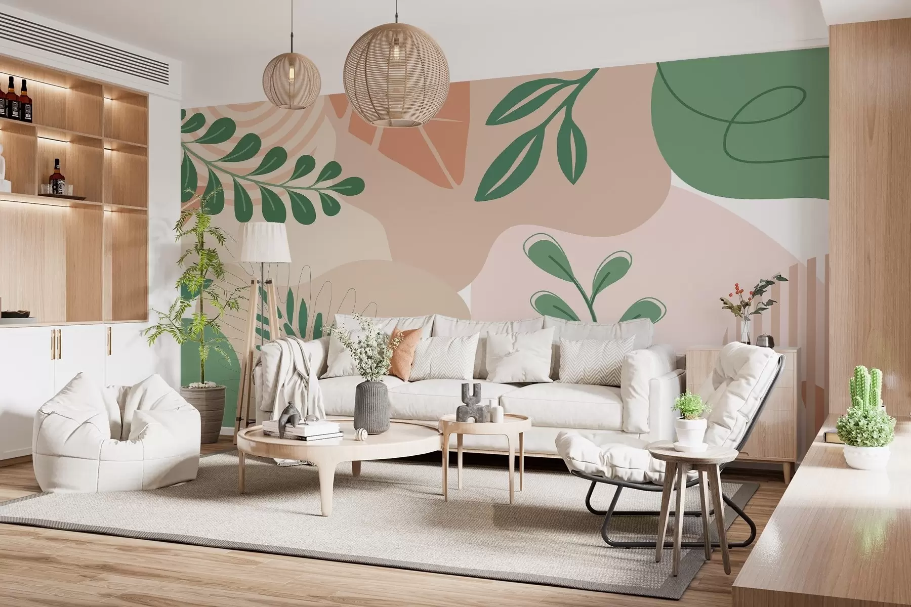 zidne murale Apstrakcija, lišće w04366v1