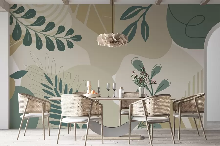 zidne murale Apstrakcija, lišće w04366v2