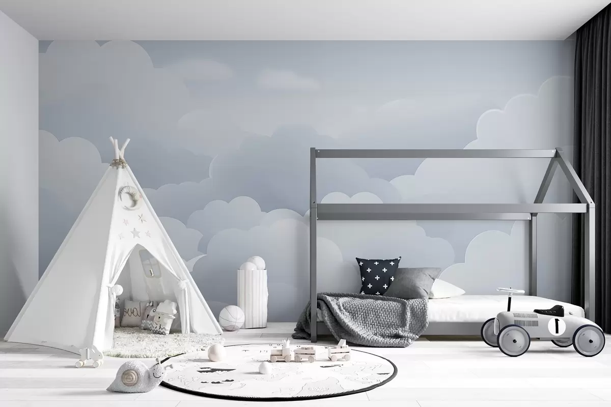 zidne murale Oblaci u minimalističkom stilu w04334