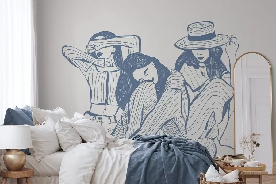 zidne murale Nijanse plave za djevojčice w04384v1