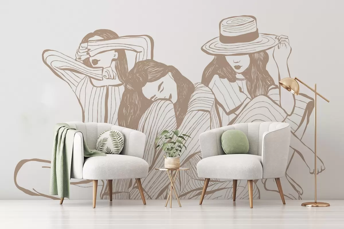 zidne murale Djevojačke nijanse bež w04384v2