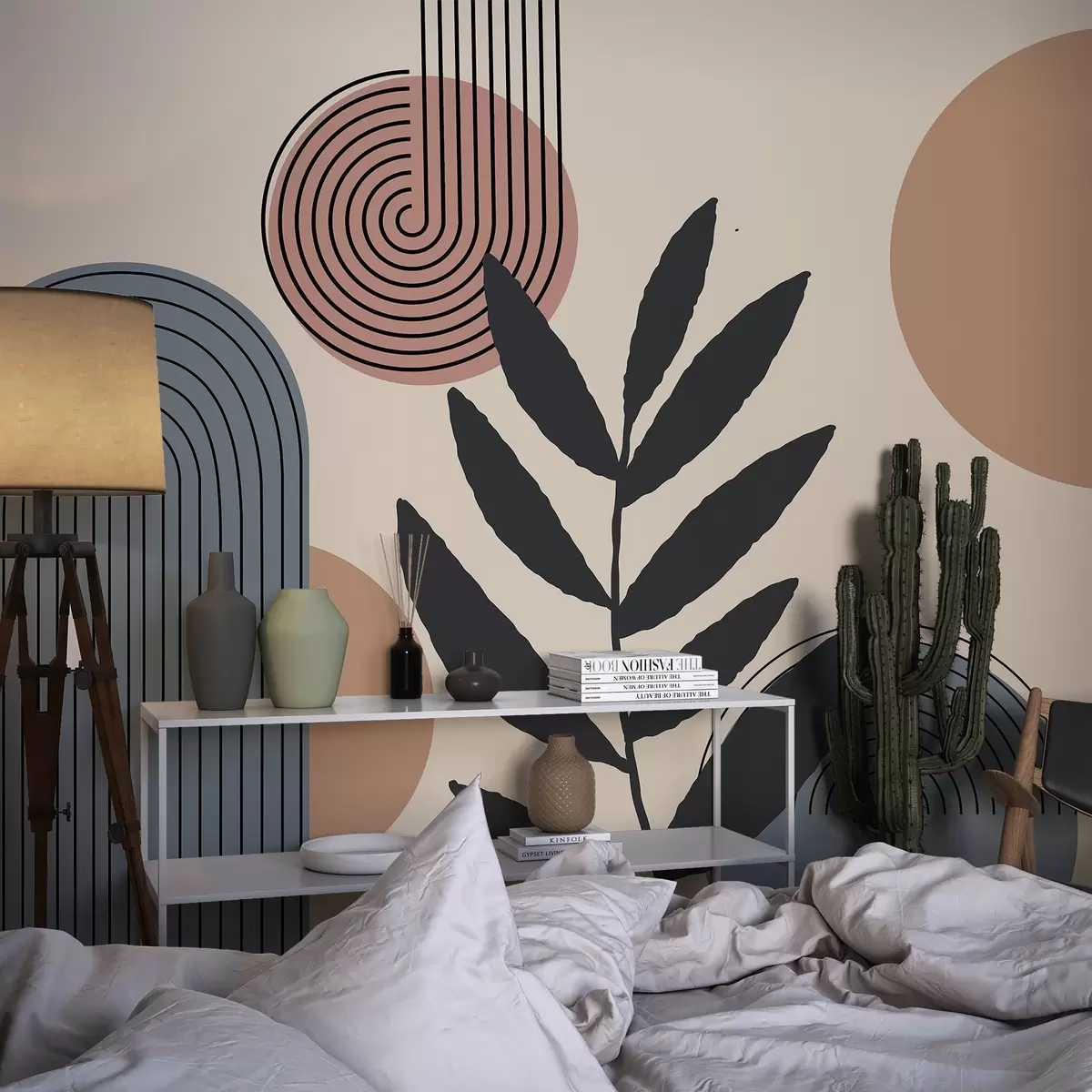 zidne murale Geometrijsko lišće w04385