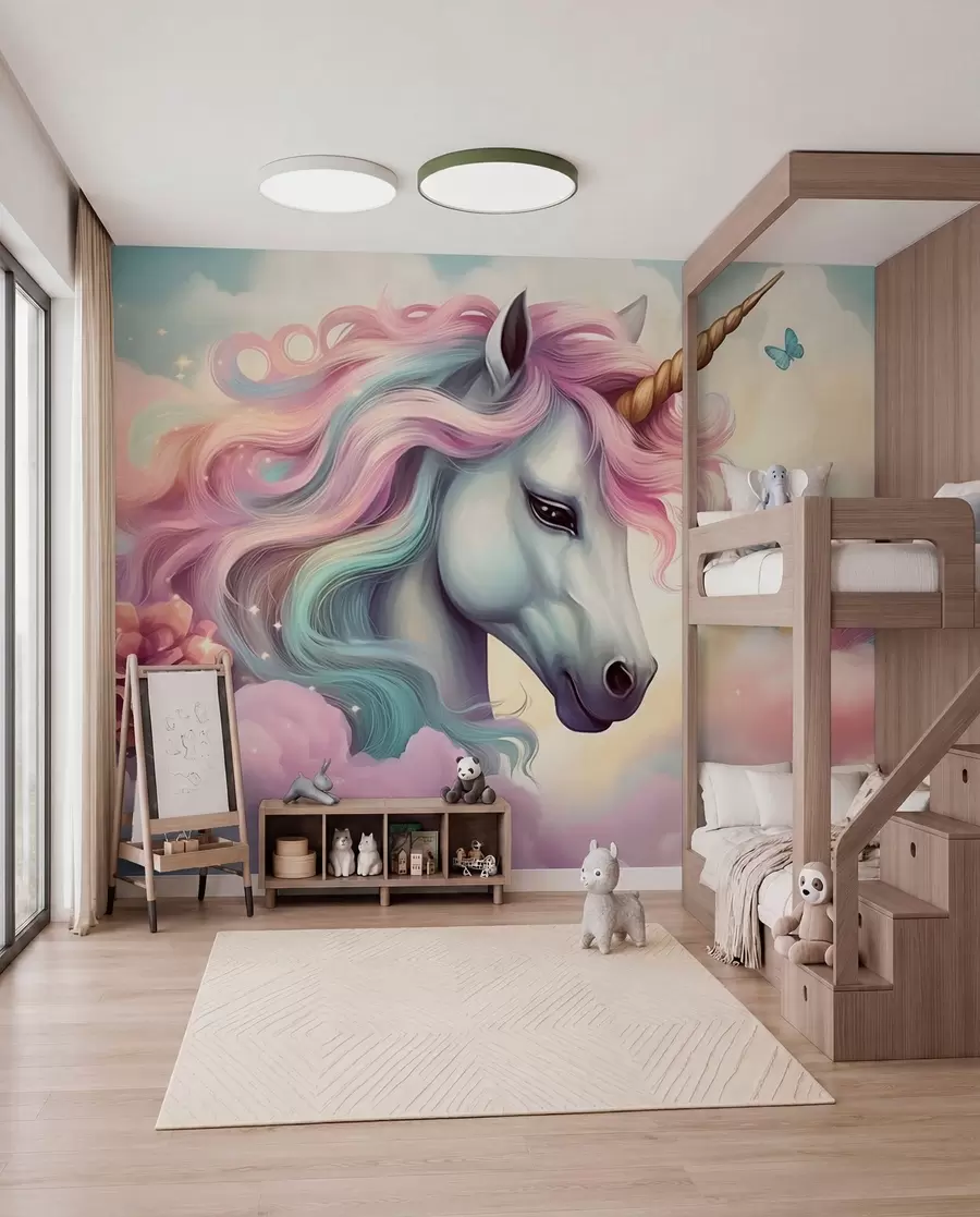 zidne murale Jednorog s duginom grivom w04372