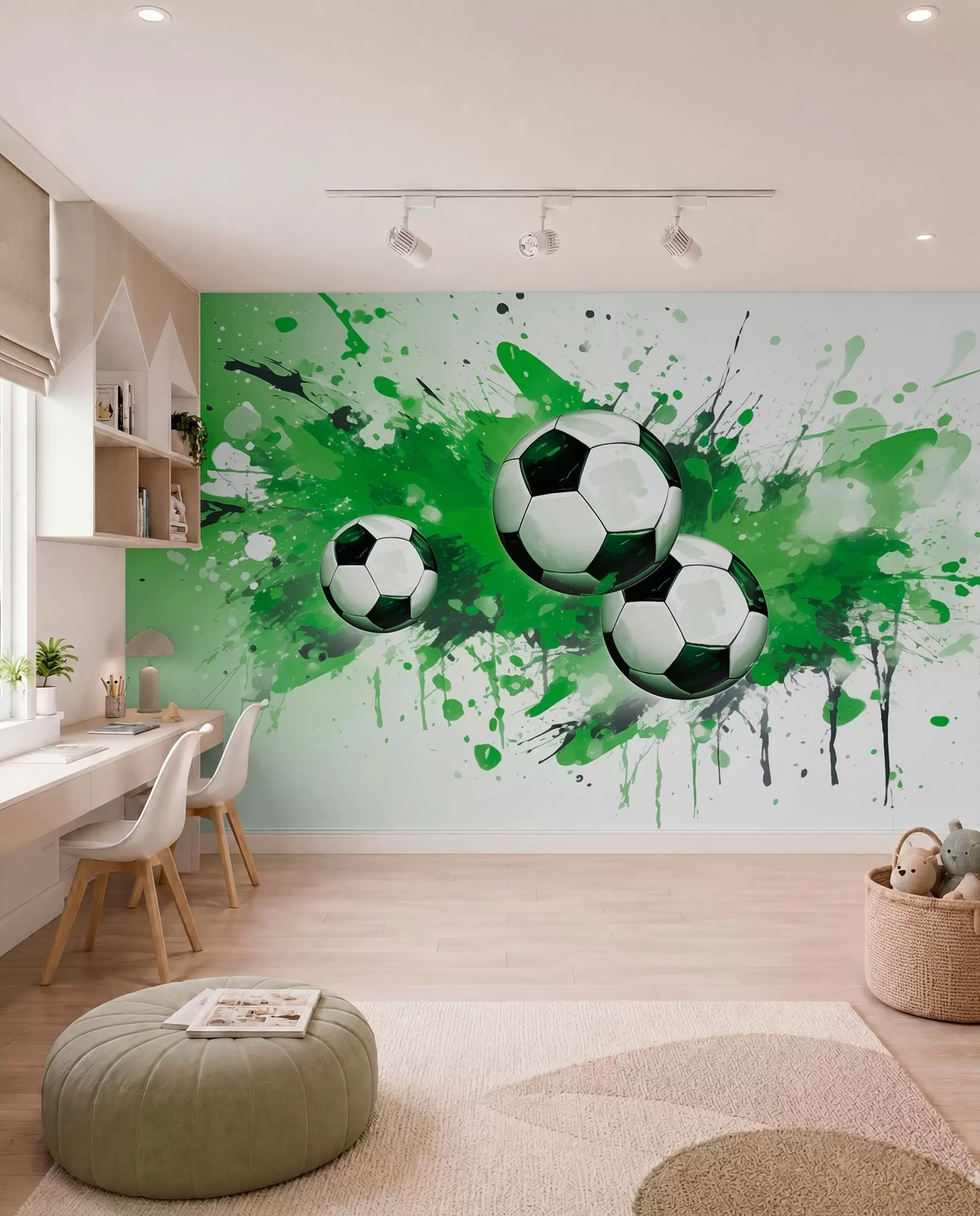 zidne murale Nogomet u zelenim mrljama w04373v1