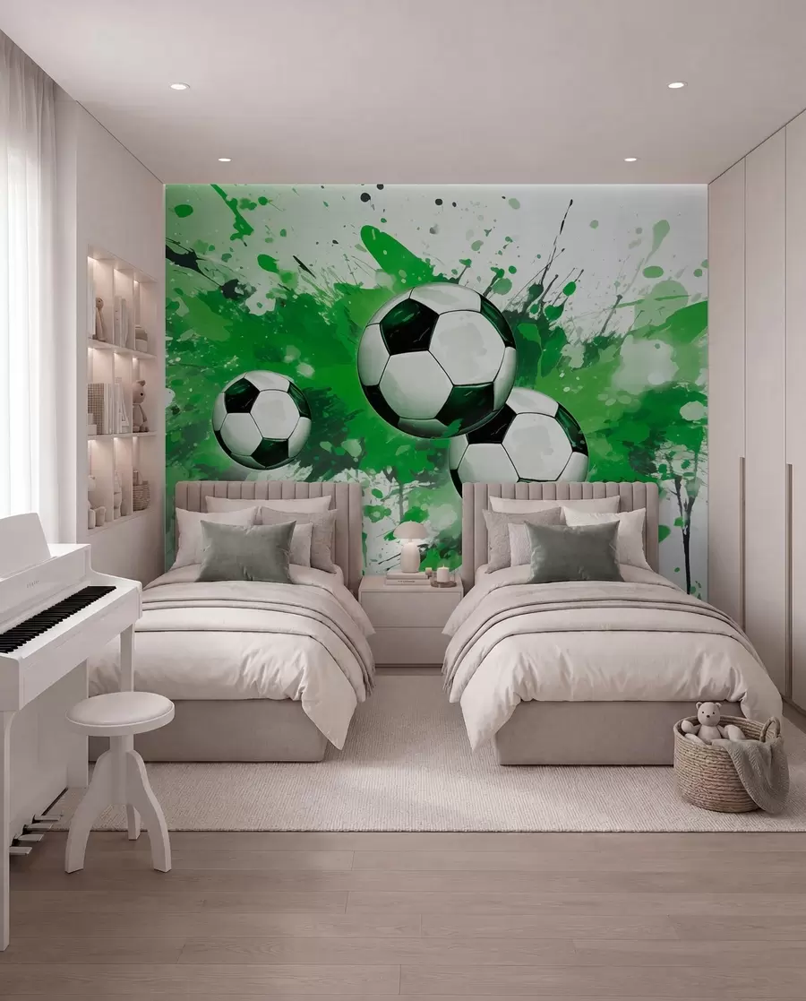 zidne murale Nogomet u zelenim mrljama w04373v1