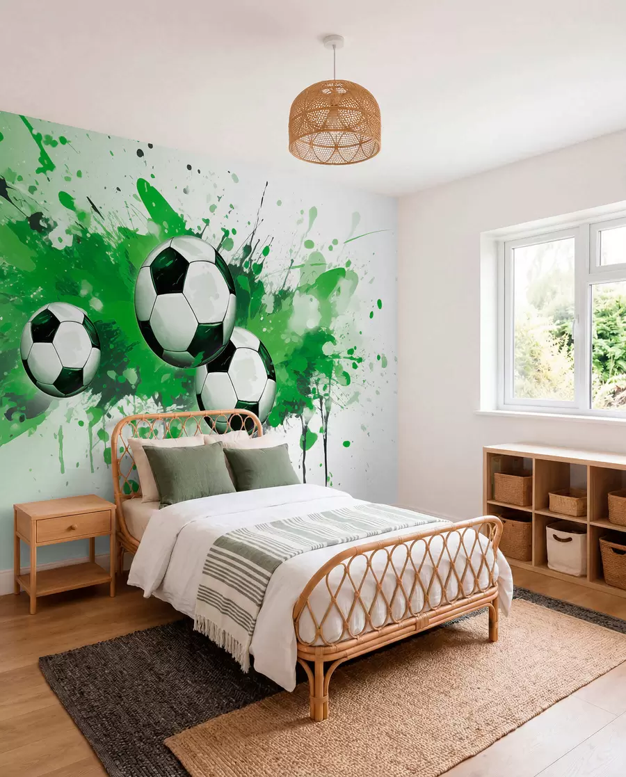 zidne murale Nogomet u zelenim mrljama w04373v1