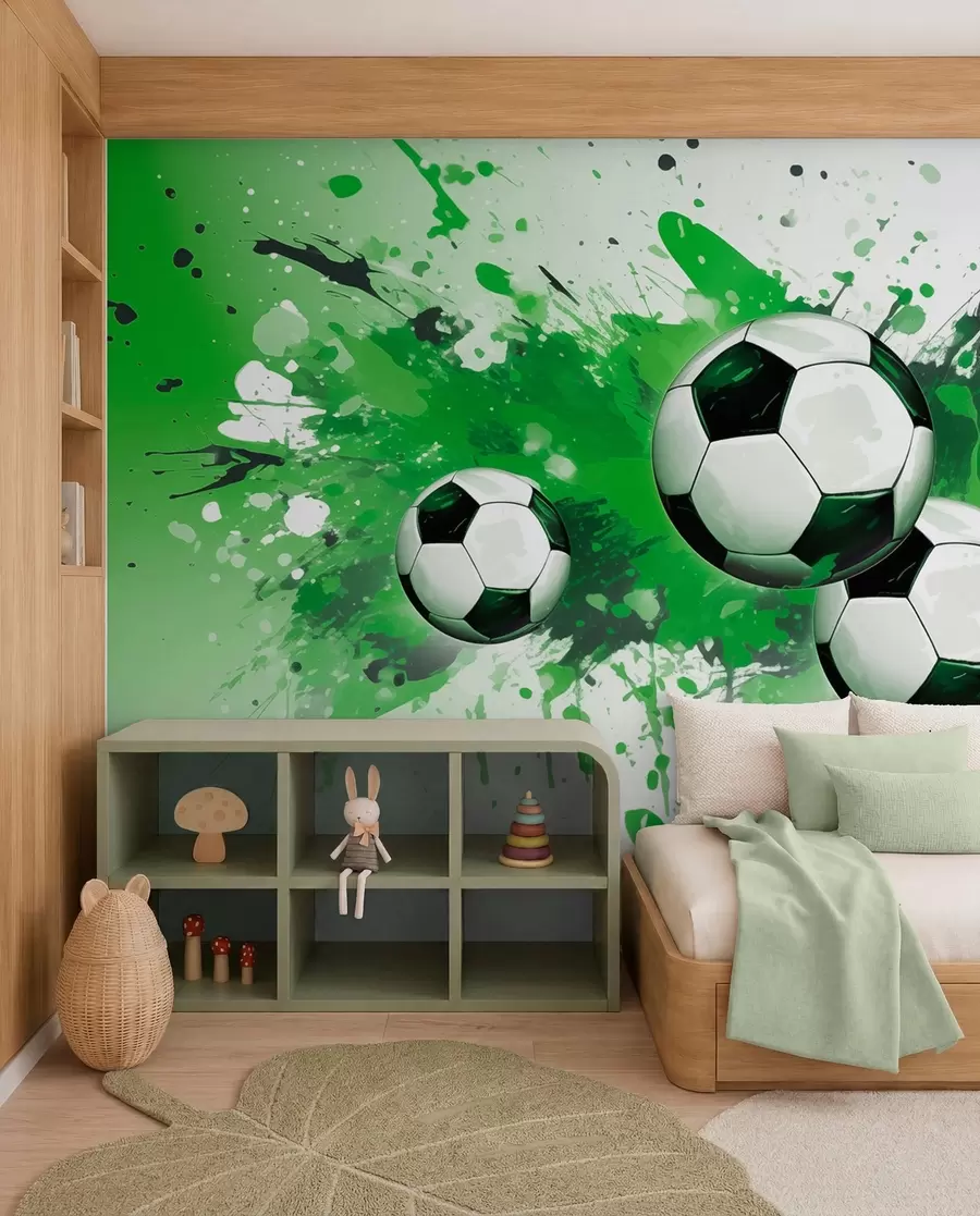 zidne murale Nogometne lopte w04373v1