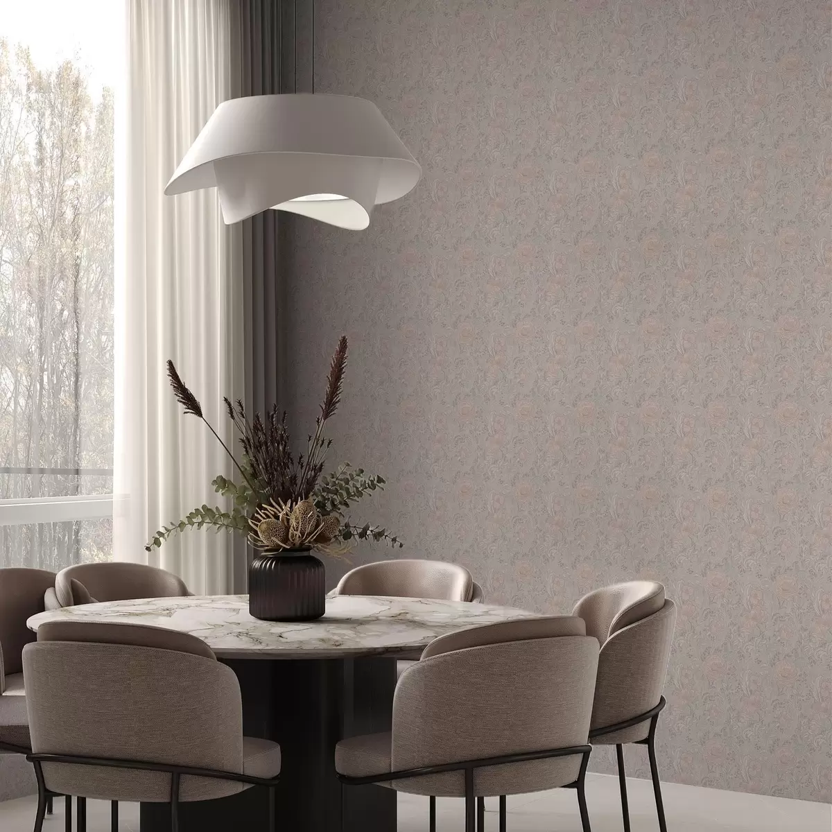 Pozadina Meko pastelno cvijeće u secesijskom stilu a00394